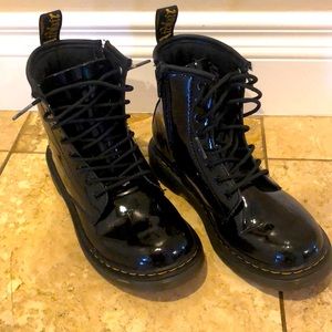 Dr. Martens Patent Leather Boots. Youth/8-14 year olds, size 3 US/34 EU